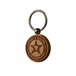 Porte Clef Bois Logo Rond - Etoile Noire