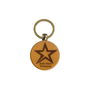 Porte Clef Bois Logo Classique - Etoile Noire