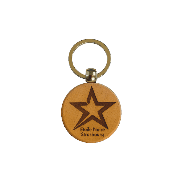 Porte Clef Bois Logo Classique - Etoile Noire