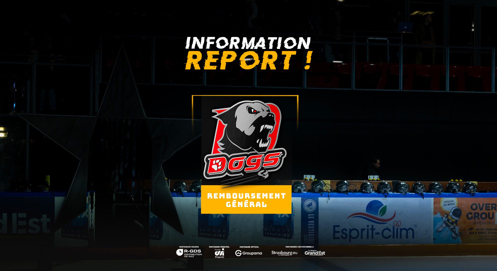 INFORMATION – MATCH REPORTÉ – REMBOURSEMENT GÉNÉRAL